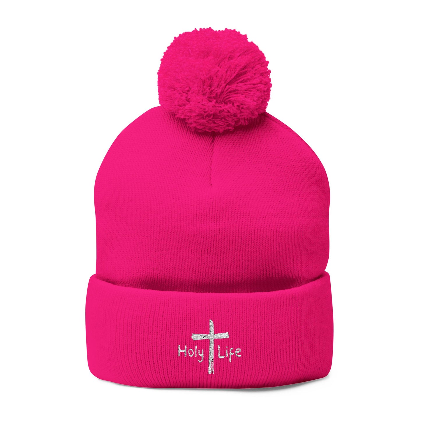 Cozy Pom - Pom Knit Cap (Embroidered) - Holy Life Brand