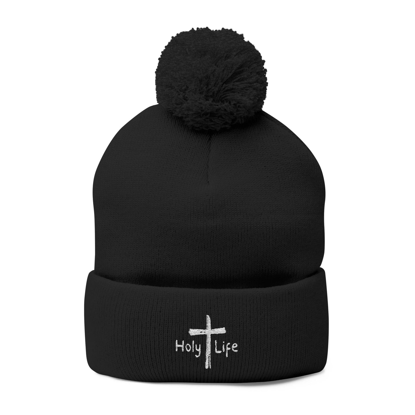 Cozy Pom - Pom Knit Cap (Embroidered) - Holy Life Brand