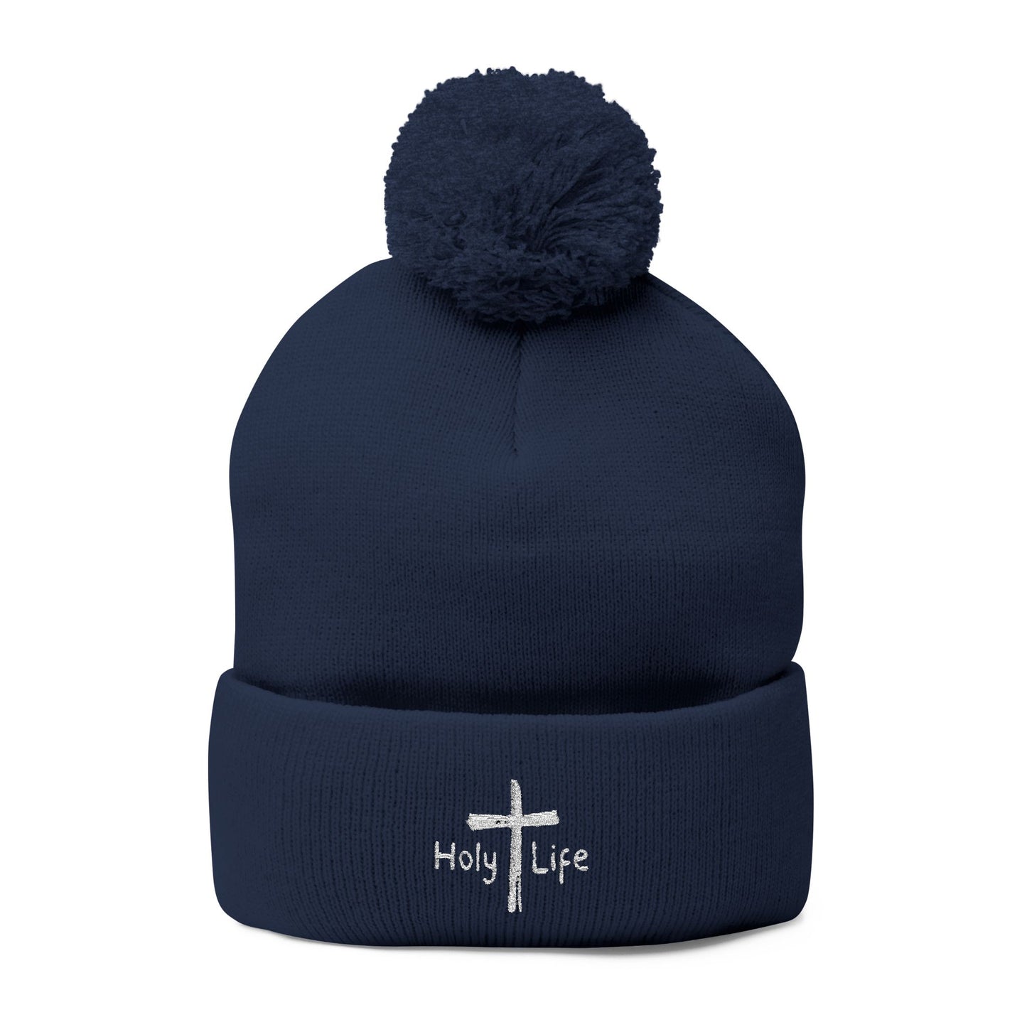 Cozy Pom - Pom Knit Cap (Embroidered) - Holy Life Brand
