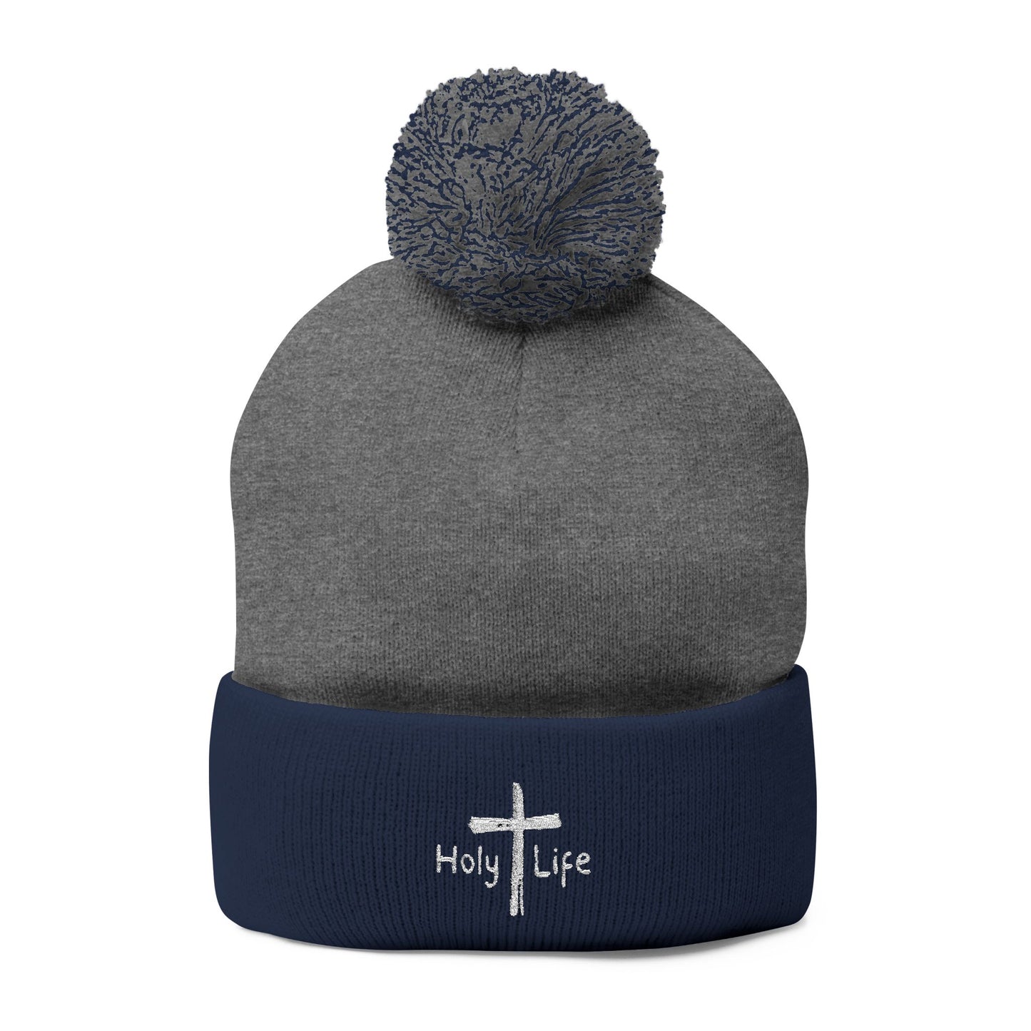 Cozy Pom - Pom Knit Cap (Embroidered) - Holy Life Brand