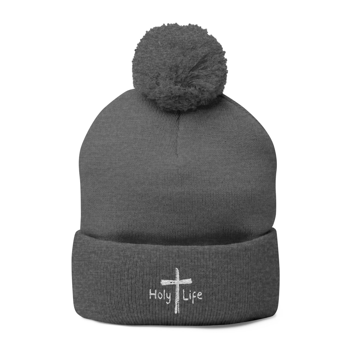 Cozy Pom - Pom Knit Cap (Embroidered) - Holy Life Brand