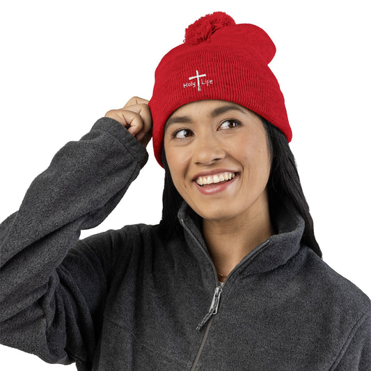 Cozy Pom - Pom Knit Cap (Embroidered) - Holy Life Brand