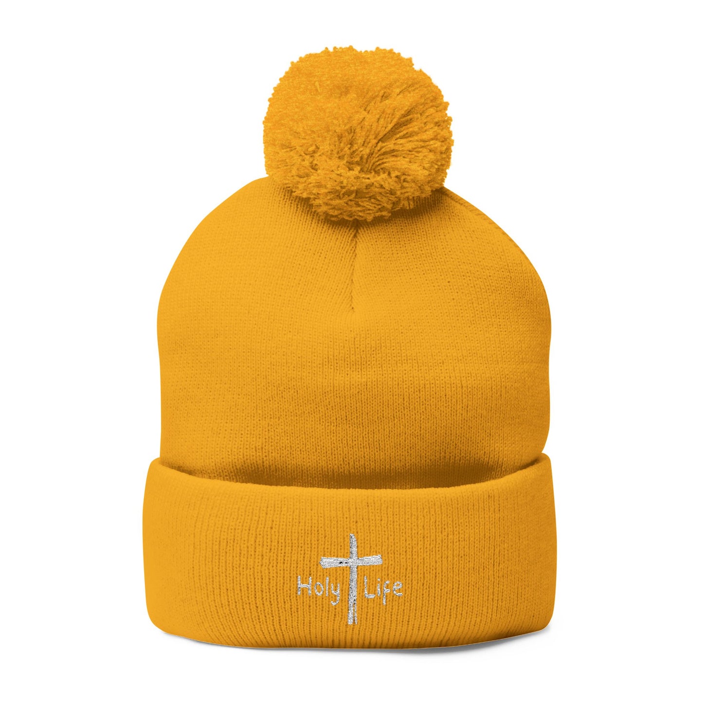 Cozy Pom - Pom Knit Cap (Embroidered) - Holy Life Brand