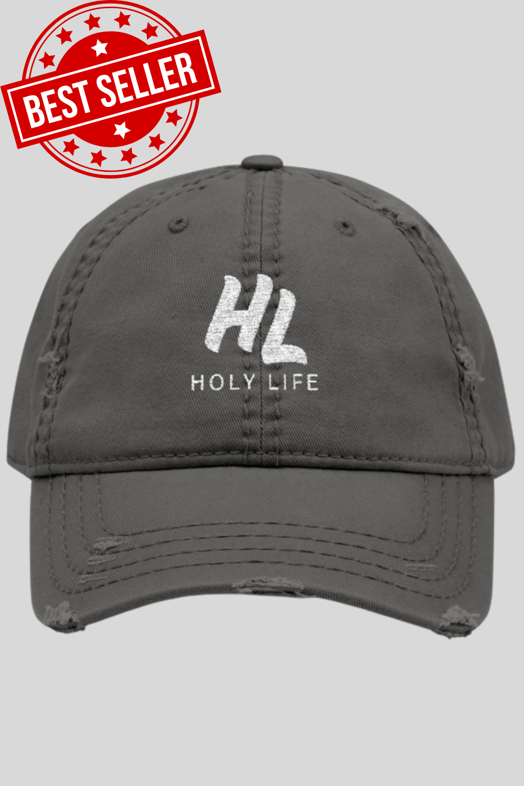 Distressed Style Cotton Cap (Embroidered) - Holy Life Brand