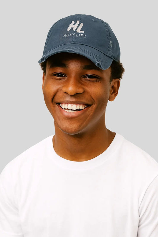 Distressed Style Cotton Cap (Embroidered) - Holy Life Brand