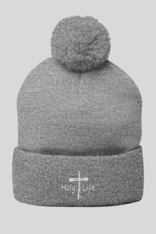Cozy Pom - Pom Knit Cap (Embroidered) - Holy Life Brand